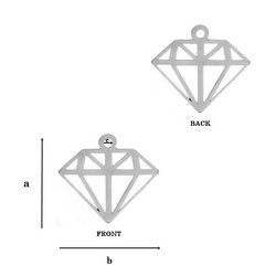 CL-593 Zawieszka DIAMENT 16,9x20,4 mm Srebro 925