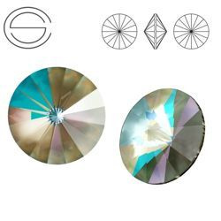 1122 MM 12 Swarovski Rivoli ARMY GREEN DELITE