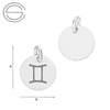 CL-580 GEMINI Zodiac Pendant 9,0 mm Sterling Silver 925