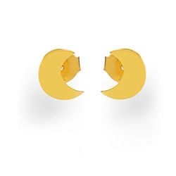 SZTZ-500 Silver moon earrings  - silver 925 GOLD PLATED