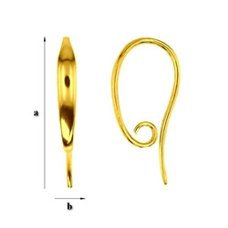 BOHZ-34  Earwires Silver Gold Plated