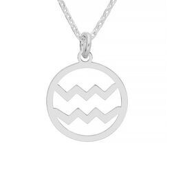 Srebrny naszyjnik ZNAK ZODIAKU WODNIK - SREBRO 925