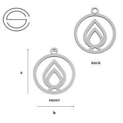 CL-373 Classical Element - FIRE- Pendant 12,0 mm Sterling Silver 925
