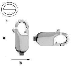 CHR-13 LOBSTER CLAW CLASP - 13 MM SILVER 925