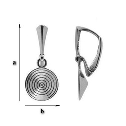 BBAP-14 Leverbacks for 1122 Rivoli 14mm - Earring Hooks - Sterling Silver 925 Rhodium Plated