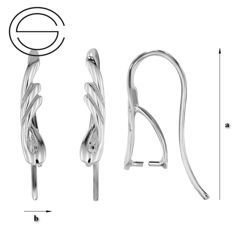 BO-4 Earwires Silver 925 for Crystals from Swarovski