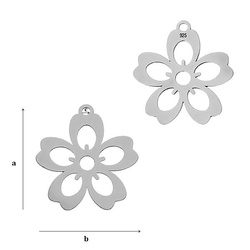 CL-418 FLOWER Pendant 21,0 mm Sterling Silver 925