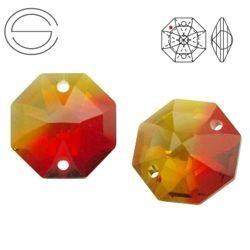 8116 MM 14 Swarovski Octagon FIREAOPAL GOLDT