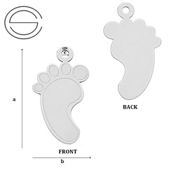 CL-336 FEET Pendant 21,0 x 11,0 mm Sterling Silver 925