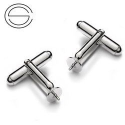 MTBS-6 Cufflinks setting Silver 925  RHODIUM PLATED