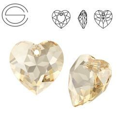 6432 MM 8 Swarovski Heart Cut GOLDEN SHADOW GSHA
