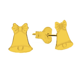 SZTZ-760 Silver earrings BELL CHRISTMAS - Sterling Silver 925 Gold Plated