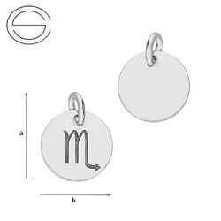 CL-580 SCORPIO Zodiac Pendant 9,0 mm Sterling Silver 925