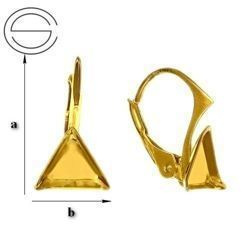BAZ-52 Leverbacks for 4841 Cube 8mm - Earring Hooks - Sterling Silver 925 Gold Plated