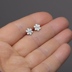 SZTP-696 Silver earrings SNOWFLAKE - Sterling Silver 925 Rhodium Plated