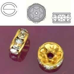 77505 Swarovski Rondelle CRYSTAL - Gold