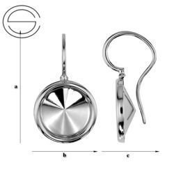 BOP-239/12 Earwires Silver Rhodium Plated for Rivoli 1122 12 mm