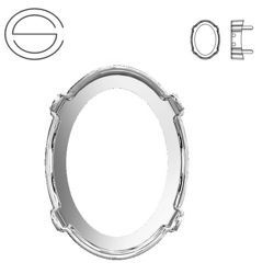 4122/S MM 8 Swarovski Oval Rivoli - Rhodium
