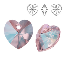 6228 MM 18 Swarovski Heart LIGHT ROSE SHIMMER SHIM