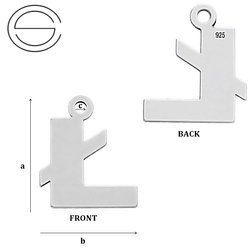 CL-213Ł "Ł" Pendant 12,2 x 10,2 mm Sterling Silver 925