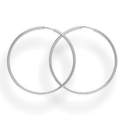 Silver hoop earrings 5 cm - silver 925