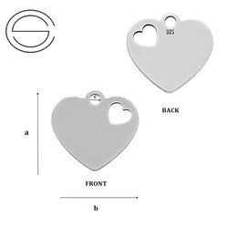 CL-228 HEART Pendant 9,6 x 10,0 mm Sterling Silver 925