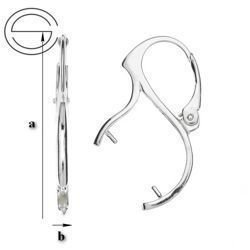BA-26/15 Leverbacks for 15 mm Ball Beads - Earring Hooks - Sterling Silver 925