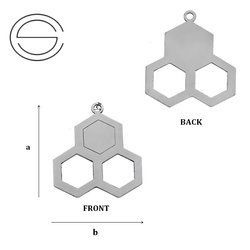 CL-496 Zawieszka PLASTER MIODU 17,0 mm Srebro 925