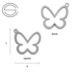 CL-455/W BUTTERFLY Pendant 15,0 mm Sterling Silver 925