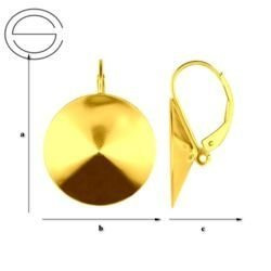 BAZ-81/18 Leverbacks for 1122 Rivoli 18mm - Earring Hooks - Sterling Silver 925 Gold Plated