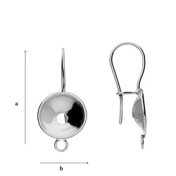 BZ-12A Bigle zamknięte do wklejania Rivoli 1122 12mm Srebro 925 /gram