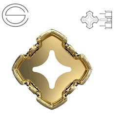 4784/S MM 8 Swarovski Greek Cross - Brass