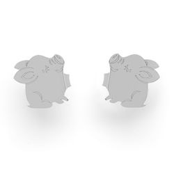 SZT-514 Silver stud pig earrings 925 silver
