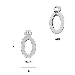 CL-206 Circle Pendant 7,6 x 4,0 mm Sterling Silver 925