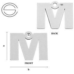 CL-213M "M" Pendant 10,3 x 12,9 mm Sterling Silver 925