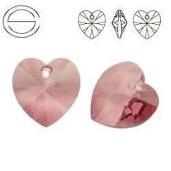 6228 MM 14 Swarovski Heart ANTIQUE PINK ANTP