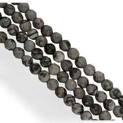 KN-RF-4,0 OBS Natural stone - round faceted - OBSIDIAN - 10 pcs.