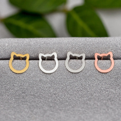 SZTZ-489 Silver teddy bear earrings GOLD PLATED