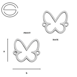 CL-573 Baza MOTYL 12,0 mm Srebro 925