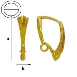BBAZ-11 Leverbacks - Earring Hooks - Sterling Silver 925 Gold Plated