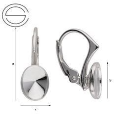 BA-99/8 Leverbacks for 4122 Oval Rivoli 8mm - Earring Hooks - Sterling Silver 925 / gram