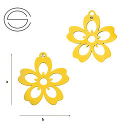 CLZ-418 FLOWER Pendant 21,0 mm Sterling Silver 925 Gold Plated