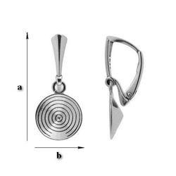BBA-14 Leverbacks for 1122 Rivoli 14mm - Earring Hooks - Sterling Silver 925 / gram