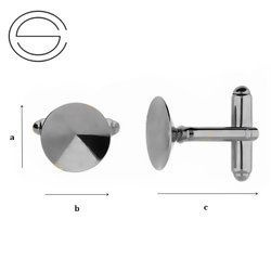 MTP-43/12 Cufflinks base Silver 925  RHODIUM PLATED