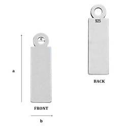 CL-213I "I" Pendant 12,3 x 3,5 mm Sterling Silver 925