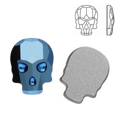 2856 MM 10 Swarovski Skull METALLIC BLUE METBL
