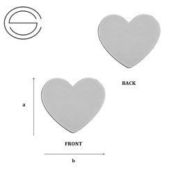 CL-240B HEART Plate 9,3 x 10,5 mm Sterling Silver 925