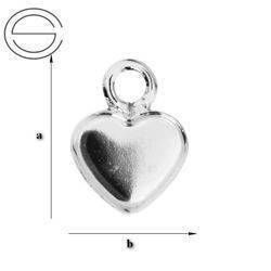 KW-026/6 Krawatka serduszko do wklejania 2808 6mm Srebro 925 /gram