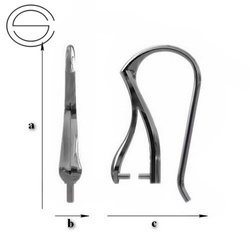 BOP-03 Earwires Silver Rhodium Plated for Crystals from SWAROVSKI