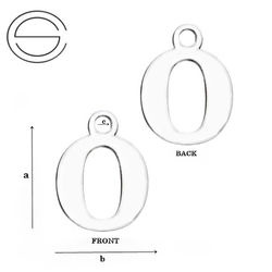 CL-213M "M" Pendant 10,3 x 12,9 mm Sterling Silver 925